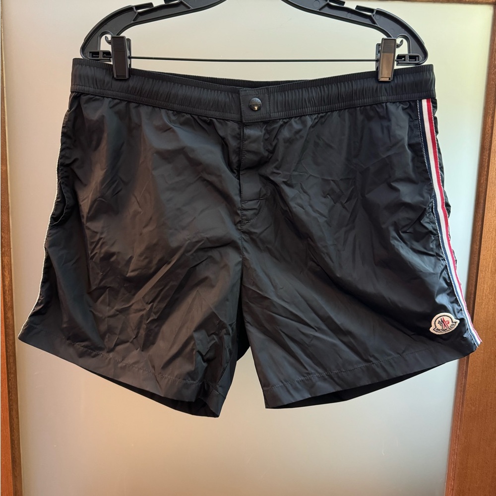 Moncler Men’s Signature Swim Shorts Black Size XL
